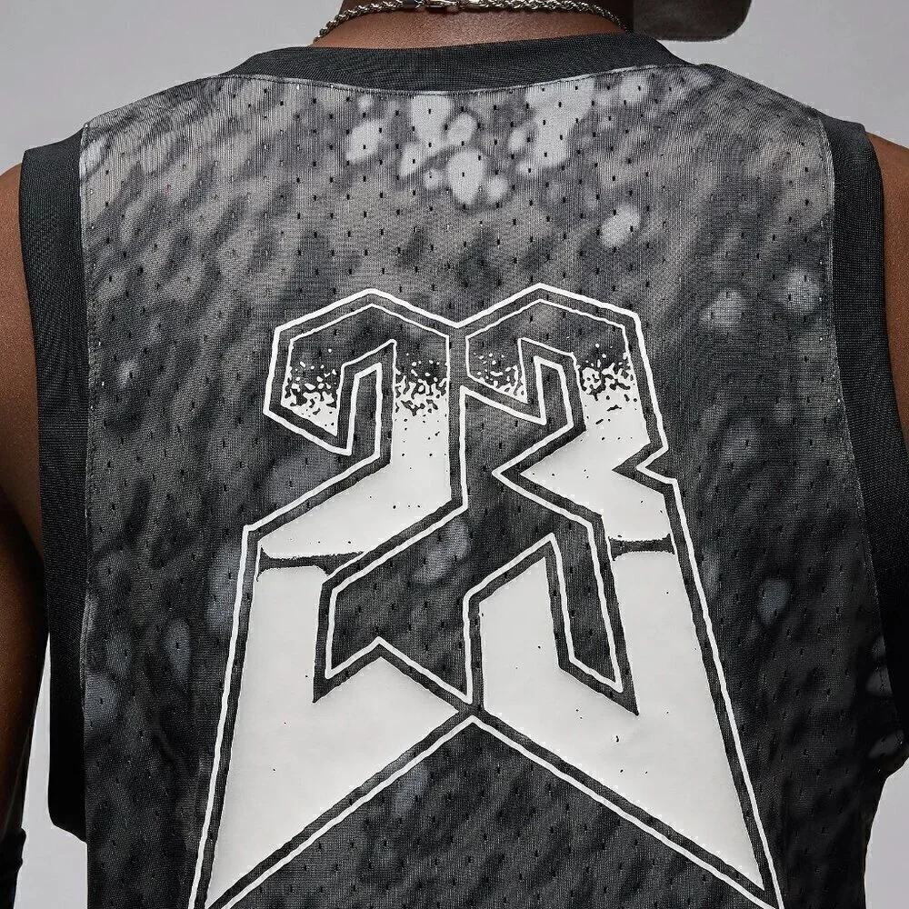 Jordan Mesh Basketball Jersey Black & Gray #23 Size Large NWT